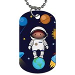 Boy Spaceman Space Rocket Ufo Planets Stars Dog Tag (Two Sides)