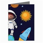 Boy Spaceman Space Rocket Ufo Planets Stars Greeting Cards (Pkg of 8)