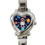 Boy Spaceman Space Rocket Ufo Planets Stars Heart Italian Charm Watch