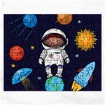 Boy Spaceman Space Rocket Ufo Planets Stars Rectangular Jigsaw Puzzl
