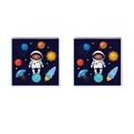 Boy Spaceman Space Rocket Ufo Planets Stars Cufflinks (Square)