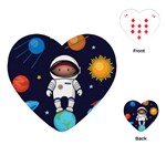 Boy Spaceman Space Rocket Ufo Planets Stars Playing Cards Single Design (Heart)