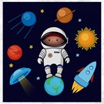 Boy Spaceman Space Rocket Ufo Planets Stars Canvas 20  x 20 