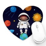 Boy Spaceman Space Rocket Ufo Planets Stars Heart Mousepad