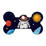 Boy Spaceman Space Rocket Ufo Planets Stars Dog Tag Bone (One Side)