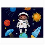 Boy Spaceman Space Rocket Ufo Planets Stars Large Glasses Cloth (2 Sides)