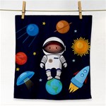 Boy Spaceman Space Rocket Ufo Planets Stars Face Towel