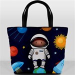 Boy Spaceman Space Rocket Ufo Planets Stars Bucket Bag
