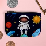 Boy Spaceman Space Rocket Ufo Planets Stars Mini Coin Purse