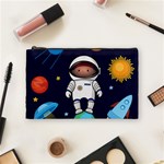 Boy Spaceman Space Rocket Ufo Planets Stars Cosmetic Bag (Medium)