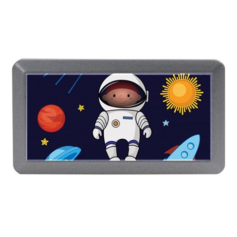 Boy Spaceman Space Rocket Ufo Planets Stars Memory Card Reader (Mini) from ArtsNow.com Front