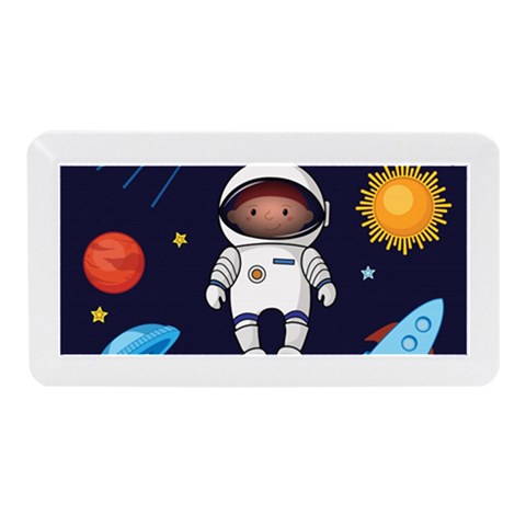 Boy Spaceman Space Rocket Ufo Planets Stars Memory Card Reader (Mini) from ArtsNow.com Front