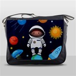 Boy Spaceman Space Rocket Ufo Planets Stars Messenger Bag