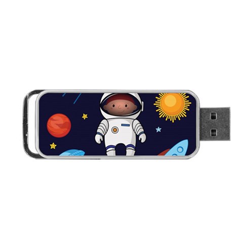 Boy Spaceman Space Rocket Ufo Planets Stars Portable USB Flash (One Side) from ArtsNow.com Front