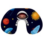 Boy Spaceman Space Rocket Ufo Planets Stars Travel Neck Pillow