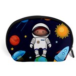 Boy Spaceman Space Rocket Ufo Planets Stars Accessory Pouch (Large)