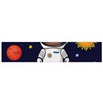 Boy Spaceman Space Rocket Ufo Planets Stars Small Premium Plush Fleece Scarf