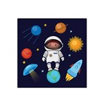 Boy Spaceman Space Rocket Ufo Planets Stars Satin Bandana Scarf 22  x 22 