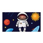 Boy Spaceman Space Rocket Ufo Planets Stars Satin Wrap 35  x 70 