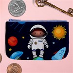 Boy Spaceman Space Rocket Ufo Planets Stars Large Coin Purse