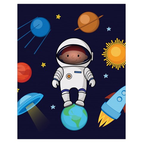 Boy Spaceman Space Rocket Ufo Planets Stars Drawstring Pouch (XL) from ArtsNow.com Front