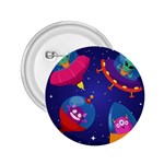 Cartoon Funny Aliens With Ufo Duck Starry Sky Set 2.25  Buttons