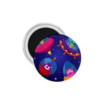 Cartoon Funny Aliens With Ufo Duck Starry Sky Set 1.75  Magnets