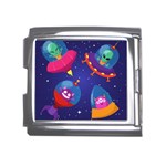 Cartoon Funny Aliens With Ufo Duck Starry Sky Set Mega Link Italian Charm (18mm)