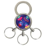 Cartoon Funny Aliens With Ufo Duck Starry Sky Set 3-Ring Key Chain
