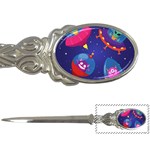 Cartoon Funny Aliens With Ufo Duck Starry Sky Set Letter Opener
