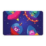 Cartoon Funny Aliens With Ufo Duck Starry Sky Set Magnet (Rectangular)