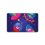 Cartoon Funny Aliens With Ufo Duck Starry Sky Set Magnet (Name Card)