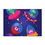 Cartoon Funny Aliens With Ufo Duck Starry Sky Set Sticker A4 (100 pack)