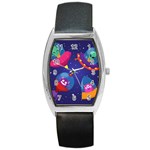Cartoon Funny Aliens With Ufo Duck Starry Sky Set Barrel Style Metal Watch