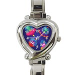Cartoon Funny Aliens With Ufo Duck Starry Sky Set Heart Italian Charm Watch