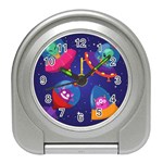 Cartoon Funny Aliens With Ufo Duck Starry Sky Set Travel Alarm Clock