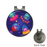 Cartoon Funny Aliens With Ufo Duck Starry Sky Set Hat Clips with Golf Markers