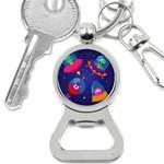 Cartoon Funny Aliens With Ufo Duck Starry Sky Set Bottle Opener Key Chain