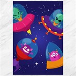 Cartoon Funny Aliens With Ufo Duck Starry Sky Set Canvas 12  x 18 