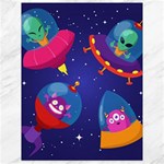 Cartoon Funny Aliens With Ufo Duck Starry Sky Set Canvas 18  x 24 