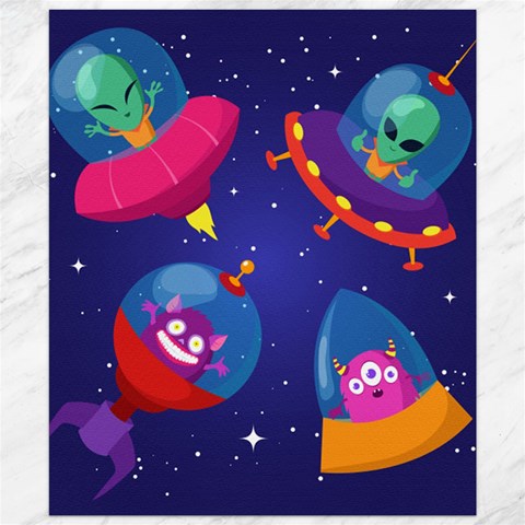 Cartoon Funny Aliens With Ufo Duck Starry Sky Set Canvas 20  x 24  from ArtsNow.com 19.57 x23.15  Canvas - 1
