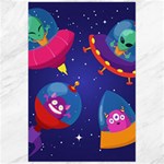 Cartoon Funny Aliens With Ufo Duck Starry Sky Set Canvas 24  x 36 