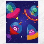 Cartoon Funny Aliens With Ufo Duck Starry Sky Set Canvas 36  x 48 