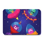 Cartoon Funny Aliens With Ufo Duck Starry Sky Set Plate Mats