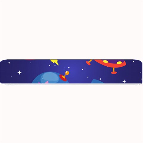 Cartoon Funny Aliens With Ufo Duck Starry Sky Set Small Bar Mat from ArtsNow.com 24 x4  Bar Mat