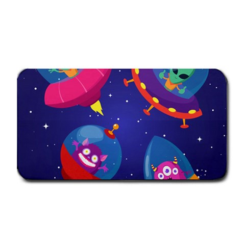 Cartoon Funny Aliens With Ufo Duck Starry Sky Set Medium Bar Mat from ArtsNow.com 16 x8.5  Bar Mat