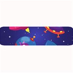 Cartoon Funny Aliens With Ufo Duck Starry Sky Set Large Bar Mat