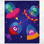 Cartoon Funny Aliens With Ufo Duck Starry Sky Set Canvas 11  x 14 