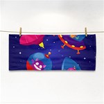 Cartoon Funny Aliens With Ufo Duck Starry Sky Set Hand Towel