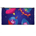 Cartoon Funny Aliens With Ufo Duck Starry Sky Set Pencil Case